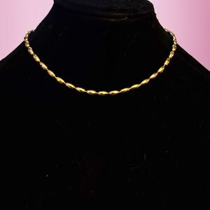 Vintage Napier gold tone barrel bead necklace